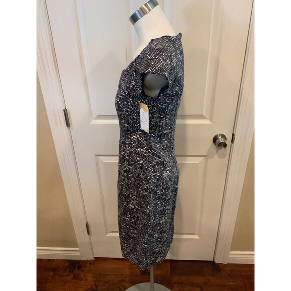 Weekend Max Mara Blue & White Speckled Cap Sleeve Fit & Flare Dress, Size 8 (US) - Picture 5 of 7